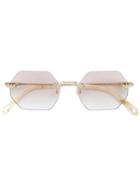 Chloé Eyewear Octagonal Frameless Glasses - Metallic