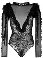 Faith Connexion Sheer Embroidered Bodie - Black