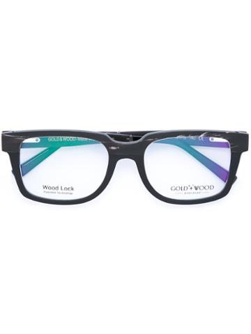 Gold And Wood 'odeon' Glasses