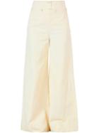 Stella Mccartney Wide Buttoned Flap Trousers, Women's, Size: 40, Yellow/orange, Cotton/polyamide