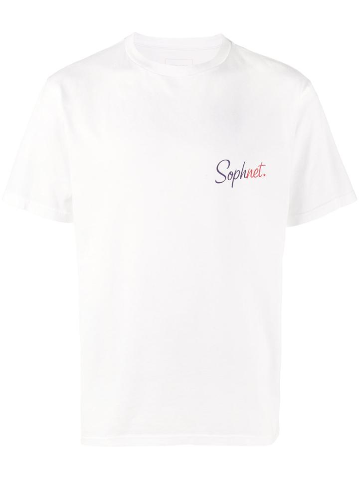 Sophnet. Two Tone Logo Print T Shirt - White