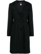 Chanel Pre-owned Hooded Toggle Fastening Coat - Black