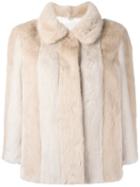 Simonetta Ravizza Fur Jacket, Women's, Size: 42, Nude/neutrals, Mink Fur/silk