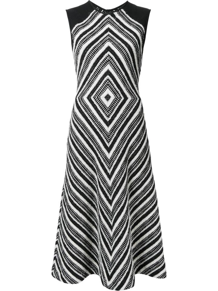 Martin Grant Geometric Pattern Flared Dress - Black