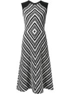 Martin Grant Geometric Pattern Flared Dress - Black