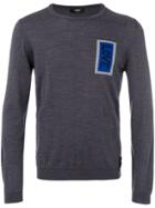 Fendi Love Patch Knitted Jumper - Grey