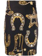 Versace Collection All-over Print Skirt - Black