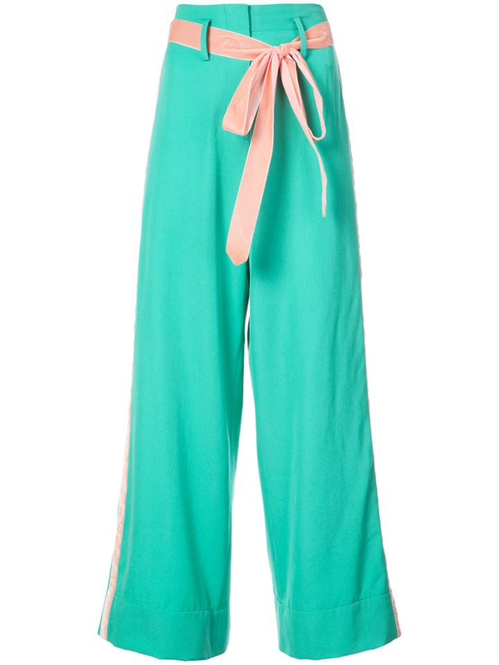 Racil Wide Leg Tuxedo Trousers - Green