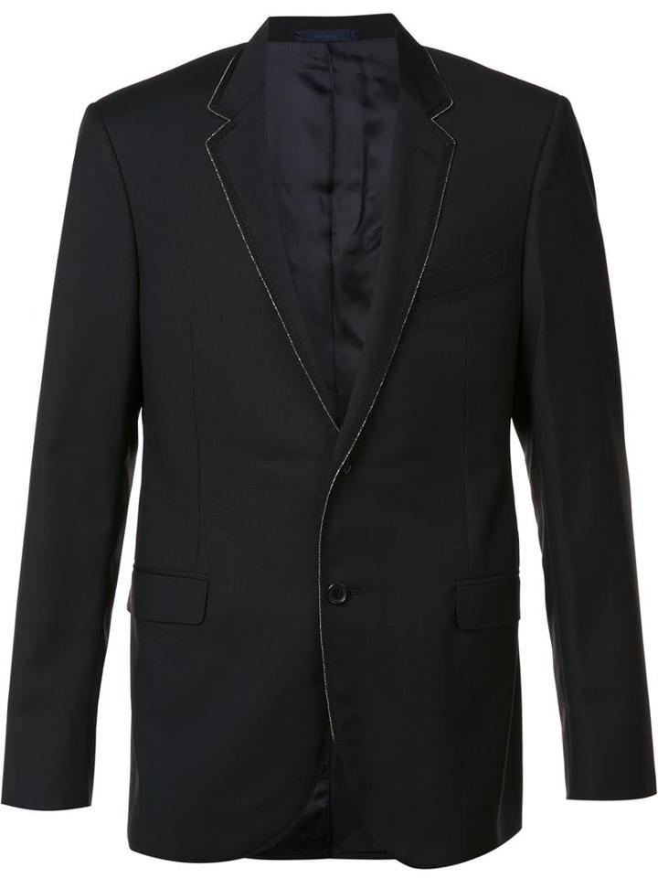 Lanvin Chain Ribbon Trim Jacket, Men's, Size: 50, Blue, Cupro/wool/mohair