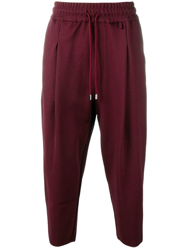 Drôle De Monsieur Cropped Track Pants - Red