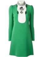 Giambattista Valli Crystal Embellished Dress, Women's, Size: 40, Green, Cotton/polyester/viscose/silk