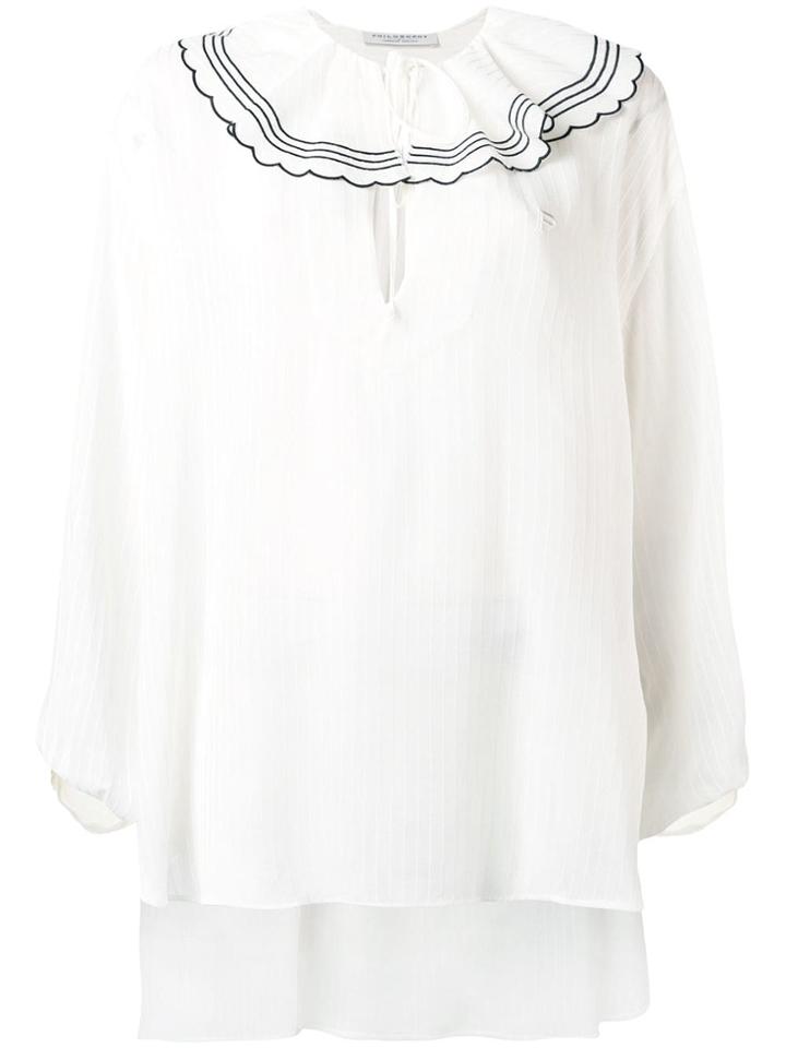 Philosophy Di Lorenzo Serafini Ruffled Collar Blouse - White