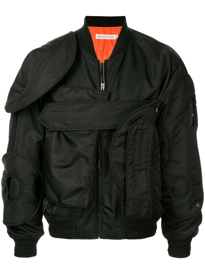 Walter Van Beirendonck Vintage Abstract Bomber Jacket - Black