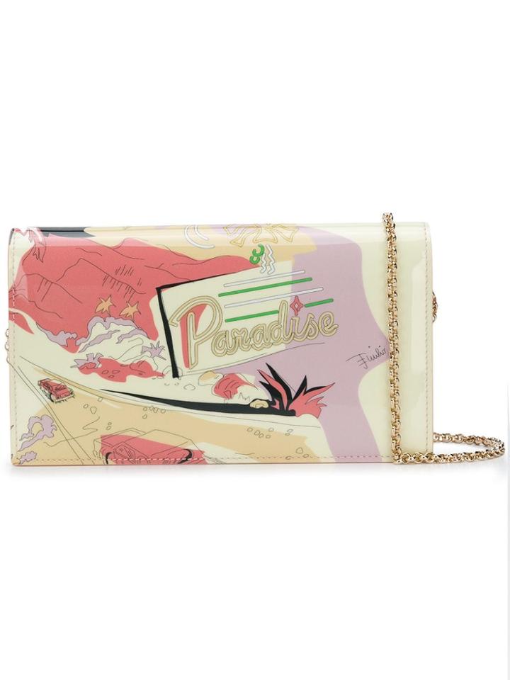 Emilio Pucci Printed Chain Wallet - Pink & Purple