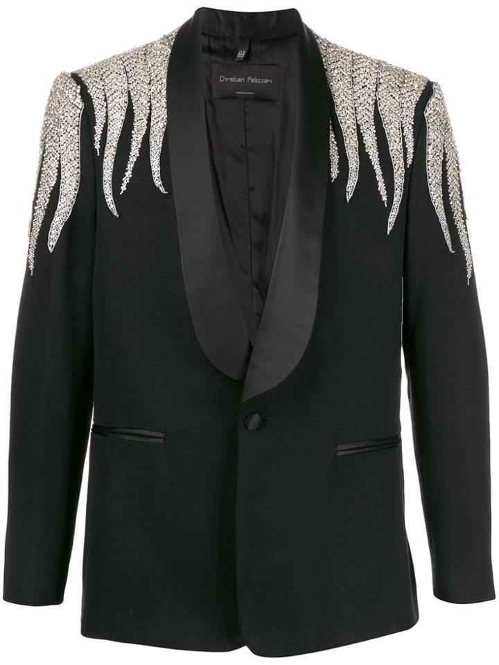 Christian Pellizzari Tailored Embroidered Blazer - Black