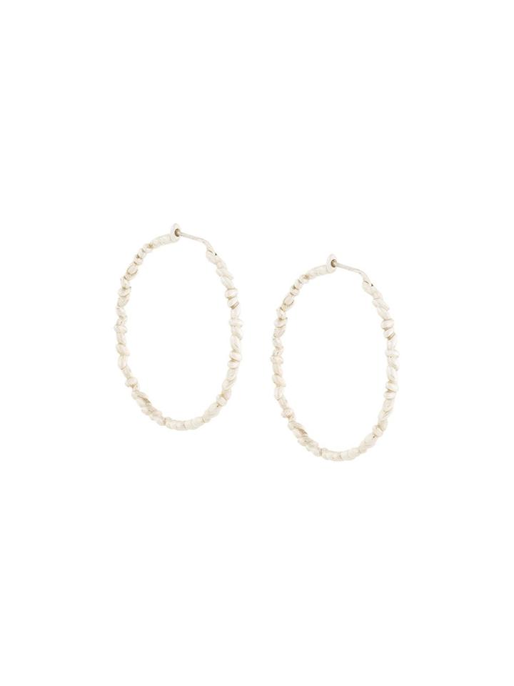 Bea Bongiasca Rice Detail Hoop Earrings - Metallic