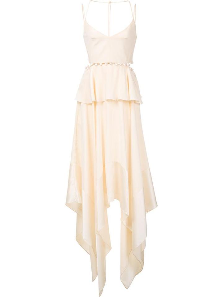Prabal Gurung Handkerchief Hem Slip Dress, Women's, Size: 6, White, Silk