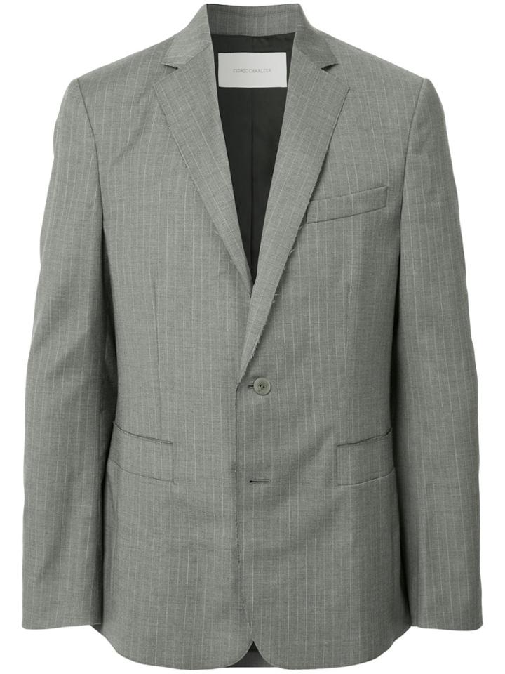 Cédric Charlier Striped Blazer - Grey