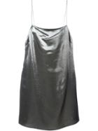 Saint Laurent Metallic (grey) Cami Dress, Women's, Size: 38, Silk/polyester