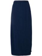 Pringle Of Scotland Side Slit Midi Skirt - Blue