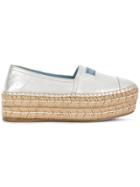 Prada Slip-on Platform Espadrilles - Metallic