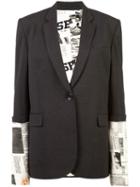 Monse Book Print Sleeves Blazer - Charcoal