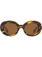 Oliver Peoples Erissa Round Oversized Sunglasses - Brown