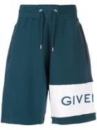 Givenchy Logo Embroidered Track Shorts - Blue