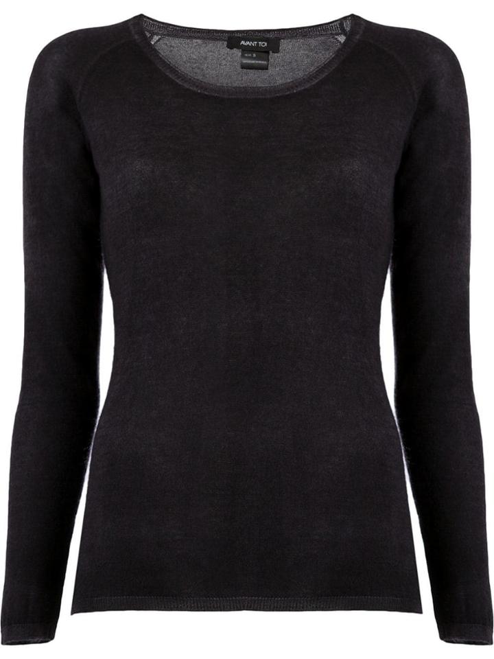 Avant Toi Fine Knit Top - Black