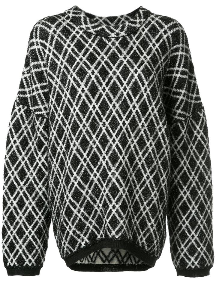 Christian Wijnants Check Knit Oversized Sweater - Black