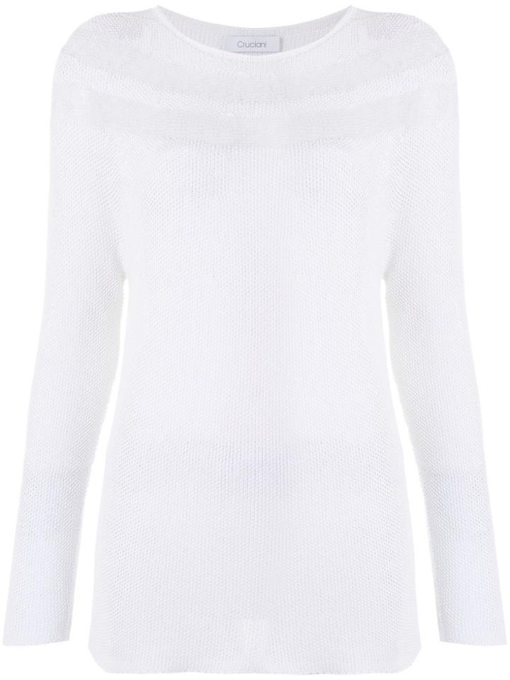 Cruciani Sheer-panel Jumper - White