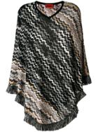 M Missoni Fringed Poncho - Black