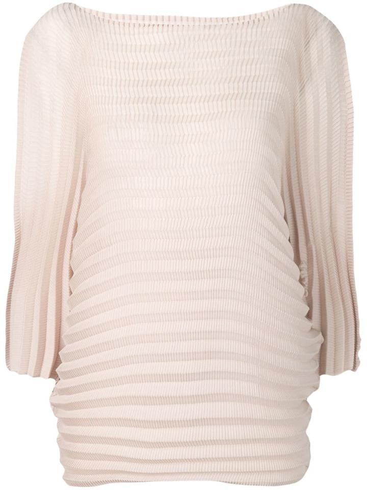 Issey Miyake Ribbed Design Sweater - Neutrals