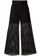 Philosophy Di Lorenzo Serafini Broderie Anglaise Trousers, Women's, Size: 42, Black, Cotton