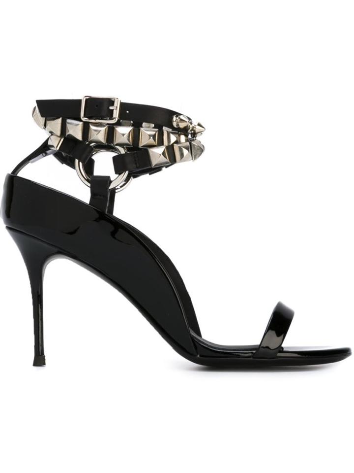Giuseppe Zanotti Design Kyla Sandals, Women's, Size: 38.5, Black, Patent Leather/leather/metal