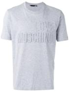 Love Moschino Embossed Logo T-shirt, Men's, Size: Large, Grey, Cotton