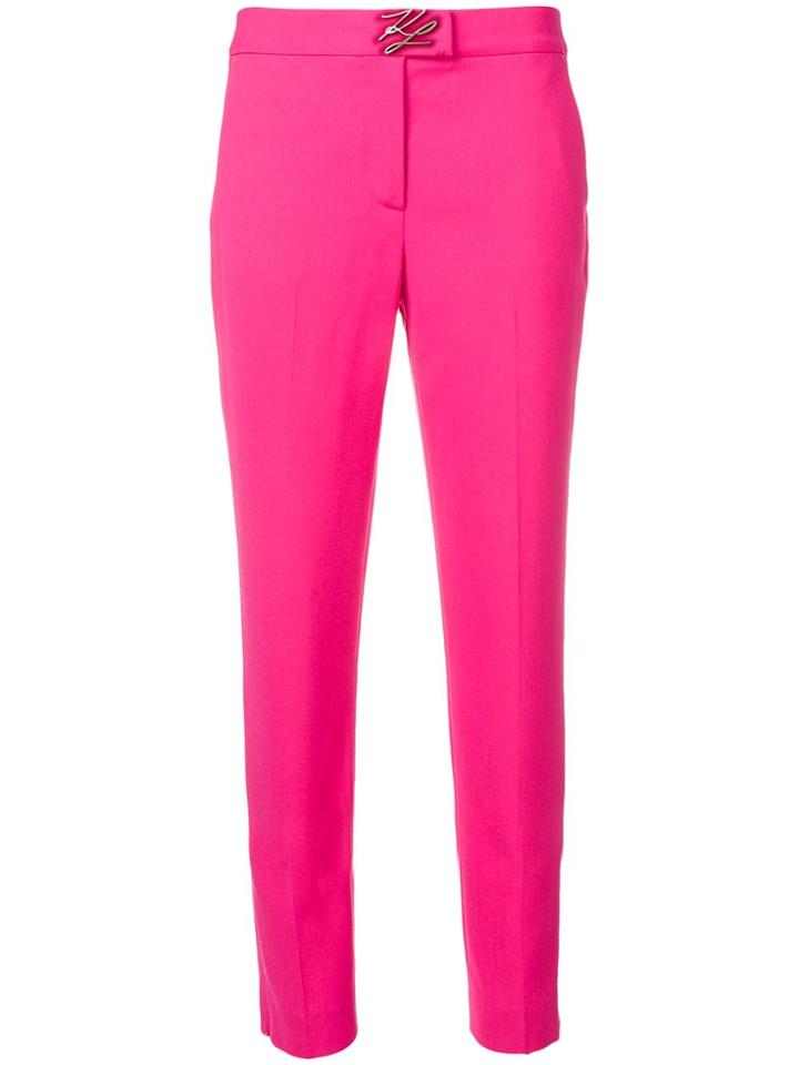 Karl Lagerfeld Logo Plaque Skinny Jeans - Pink