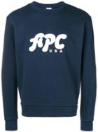 A.p.c. Logo Crewneck Sweatshirt - Blue