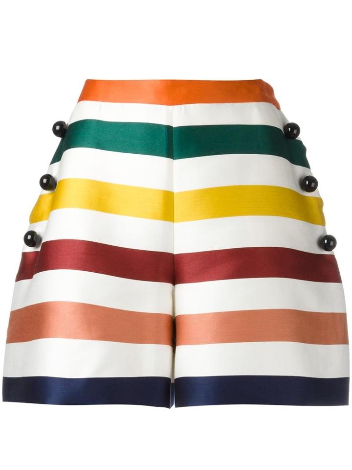 Carolina Herrera Stripes Shorts, Women's, Size: 4, Silk/cotton