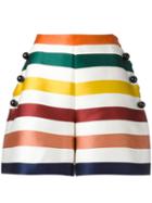 Carolina Herrera Stripes Shorts, Women's, Size: 4, Silk/cotton