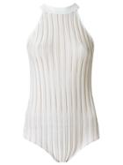 Egrey Knit Bodysuit, Women's, Size: P, White, Viscose/nylon