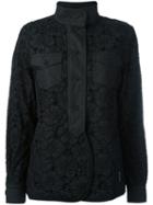 Moncler Floral Macrame Jacket, Women's, Size: Small, Black, Cotton/polyamide