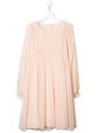 Chloé Kids Teen Lace Detail Chiffon Dress - Pink