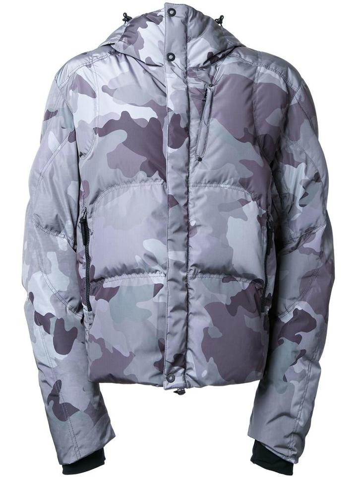 Kru Camouflage Hooded Padded Jacket, Men's, Size: Large, Green, Polyester