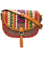 Etro Embroidered Foldover Bag - Brown