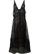 No21 Metallic Effect Striped Long Dress, Women's, Size: 42, Black, Silk/cotton/polyester