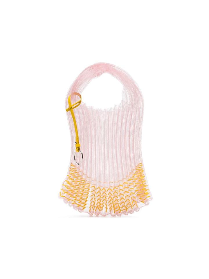 Jil Sander Pink And Yellow Beaded-mesh Market Bag