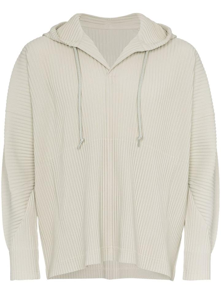 Homme Plissé Issey Miyake Plissé Hooded Sweatshirt - White