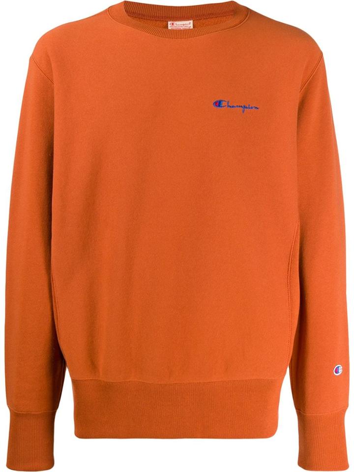 Champion Embroidered Logo Jumper - Orange