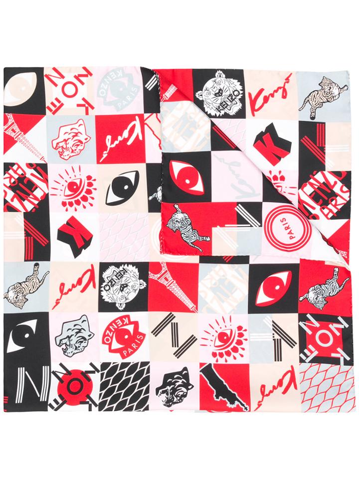 Kenzo Tile Print Scarf - Nude & Neutrals
